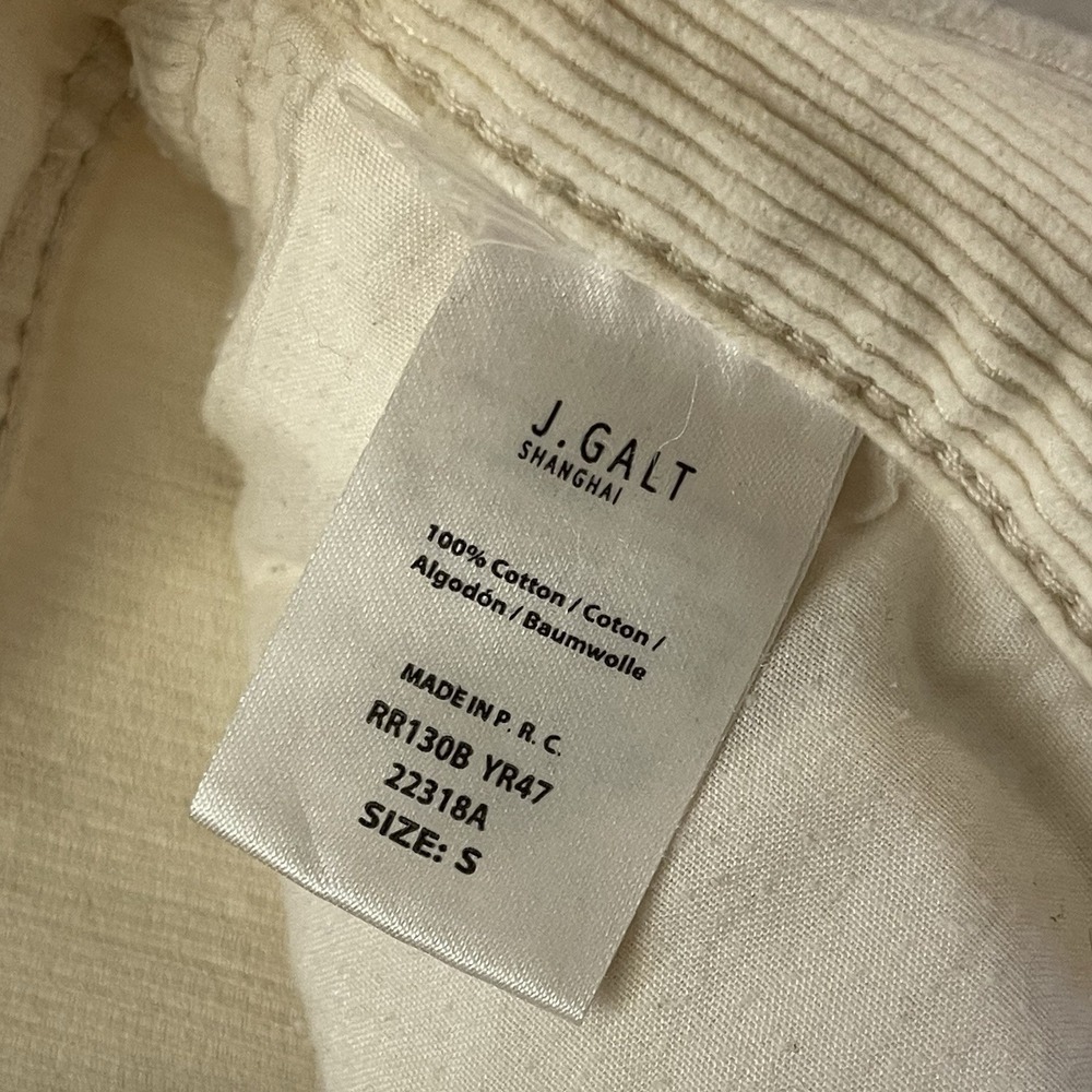 J Galt Brandy Melville Womens Small Cream Button Fly‎ Corduroy Pants & Crop Top - Picture 8 of 11